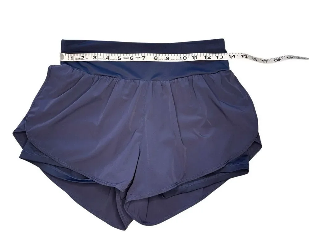 Cadmus 2 in 1 high rise athletic shorts in slate blue - M